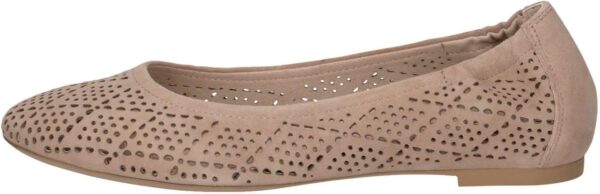 CAPRICE Damen Ballerinas Leder Lochmuster Memory Fußbett-3