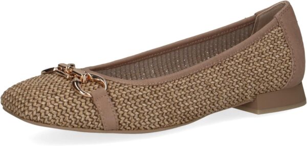 Caprice Damen Ballerinas Bast Elegant Leder Textil MEMOTION-0