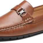 DECARSDZ Herren Penny Loafers Slip On Schuhe PU Leder Casual-0