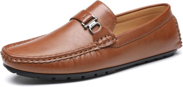 DECARSDZ Herren Penny Loafers Slip On Schuhe PU Leder Casual-0