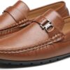 DECARSDZ Herren Penny Loafers Slip On Schuhe PU Leder Casual-2