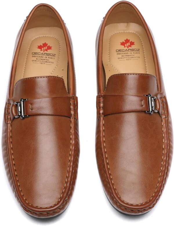 DECARSDZ Herren Penny Loafers Slip On Schuhe PU Leder Casual-5