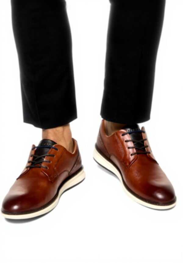 Ted Baker Herren Oxford Schuhe Leder Cognac Schnürhalbschuhe