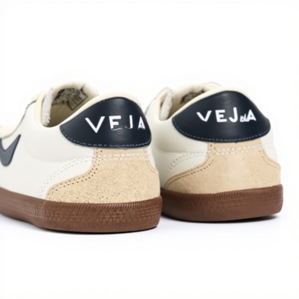 Veja Damen Sneaker Volley Bio-Leder Weiß Nautico Bark