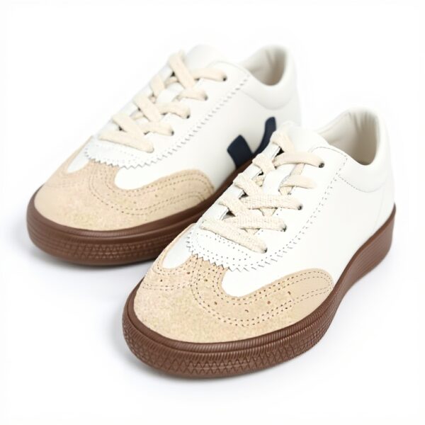 Veja Damen Sneaker Volley Bio-Leder Weiß Nautico Bark