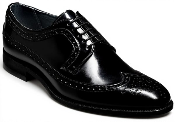 BARKER Brogue Oxford Herren Luxus Lederschuhe Schwarz Brandy