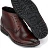 CALTO Mens Boots Genuine Leather Brogue Style Ankle High