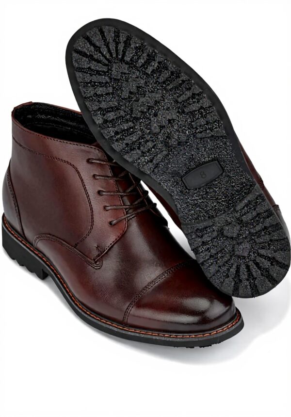 CALTO Mens Boots Genuine Leather Brogue Style Ankle High