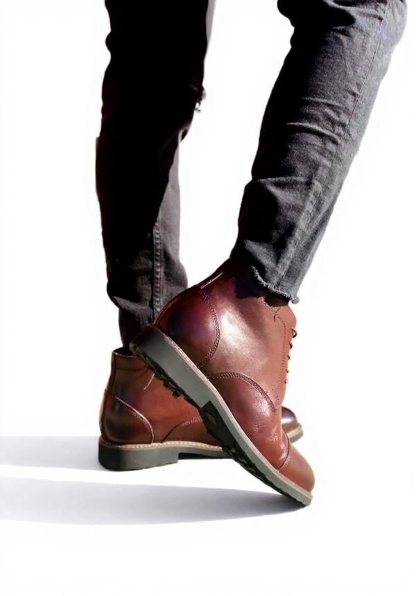 CALTO Mens Boots Genuine Leather Brogue Style Ankle High