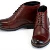 CALTO Mens Boots Genuine Leather Brogue Style Ankle High