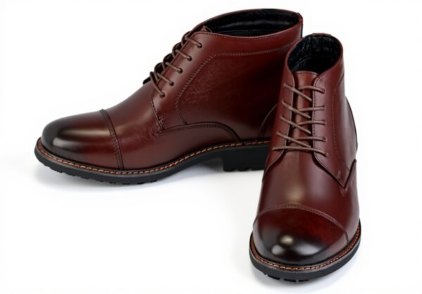 CALTO Mens Boots Genuine Leather Brogue Style Ankle High