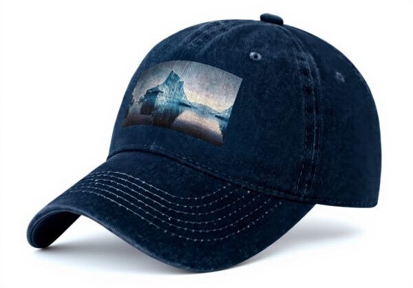 Icebergs Baseballkappe schwarz bedruckt Sport Freizeit