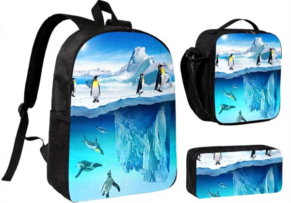 Pinguin Rucksack Set QGWDYYJQ Schultasche Lunchtasche