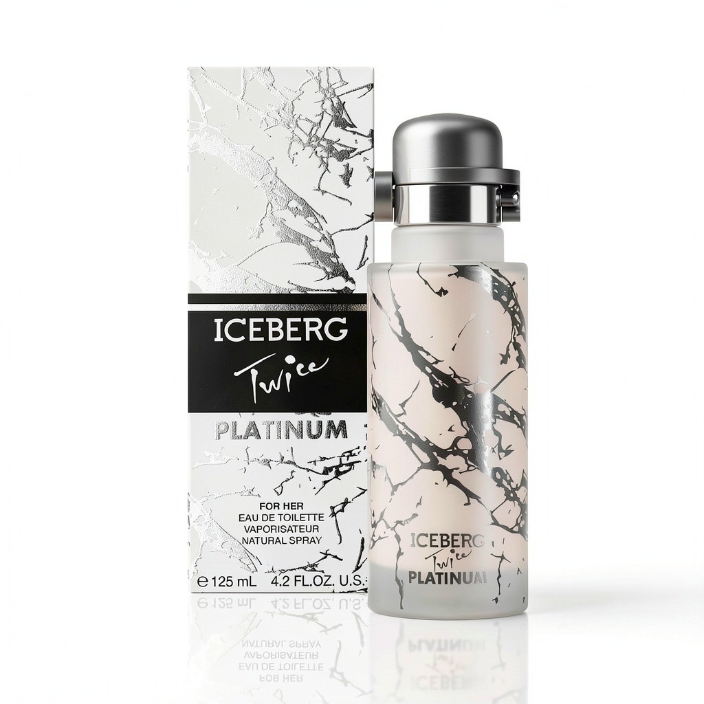 Twice Platinum Eau de Toilette Flakon mit metallischem Platinmarmor-Design