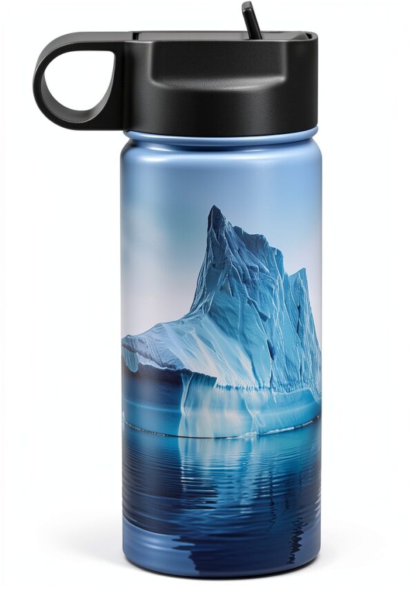 icebergs Edelstahl Trinkhalmflasche Outdoor Thermosbecher