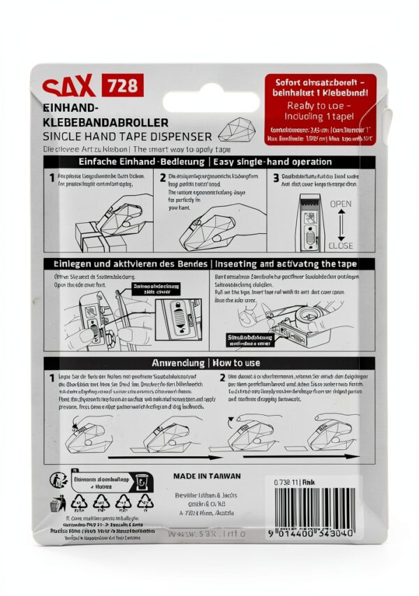 SAX Iceberg Klebebandabroller Pink ergonomisch Bürobedarf-3